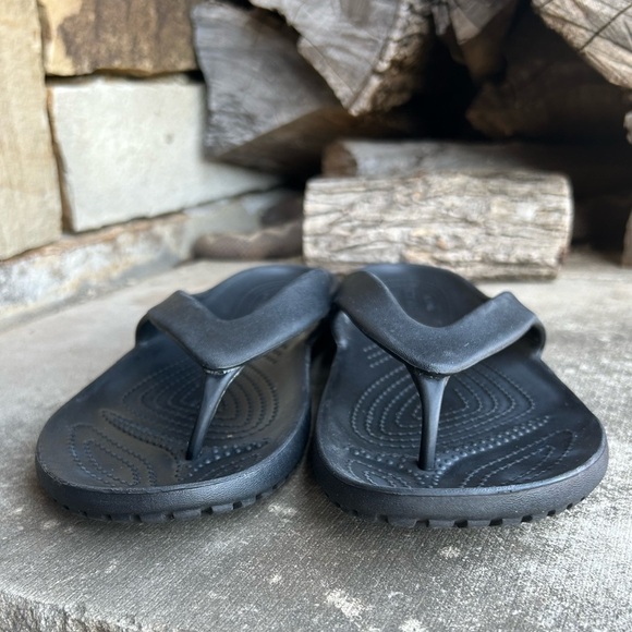 Crocs Iconic Comfort Black Slide flip flop Sandals Sz-W11.  M - Picture 4 of 6